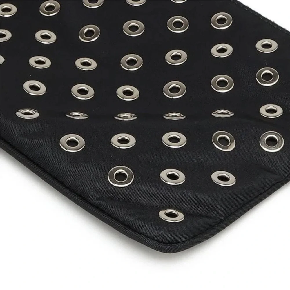 Prada Black Wristlet with Silver Eyelets - Picture 9 of 12